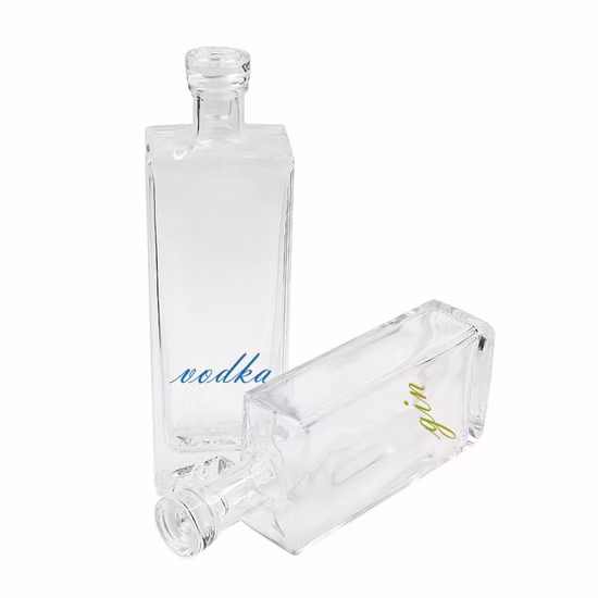 Wholesale Square Liquor Glass Bottle 500ml Liquor Spirit Bottle Tequila Bottles