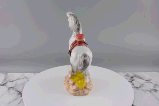 Garrafa de impressão de embalagem de cerâmica, cavalo animal personalizado em formato quadrado redondo em forma de óleo de natal, licor, vodka, gin, tequila